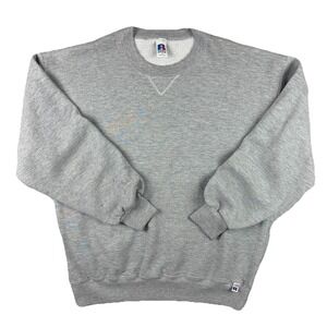 Vtg Russell Athletic Sweatshirt Mens Large Gray Blank Crewneck Pullover 90s USA